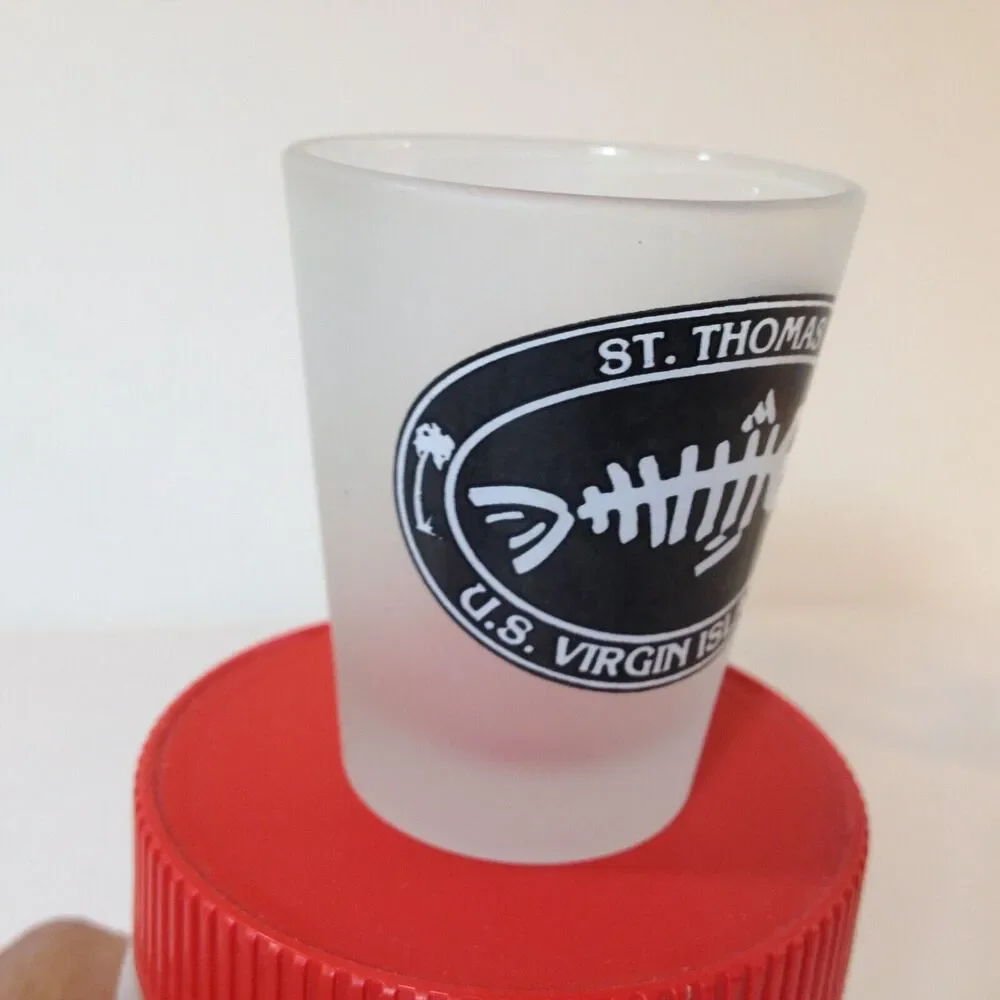 Vintage St. Thomas US Virgin Islands Souvenir Smoked Shot Glass